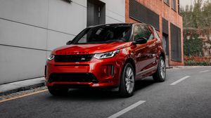 Preview wallpaper land rover discovery, land rover, car, suv, red
