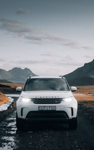 Preview wallpaper land rover discovery, land rover, car, suv, white, front view