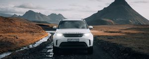 Preview wallpaper land rover discovery, land rover, car, suv, white, front view