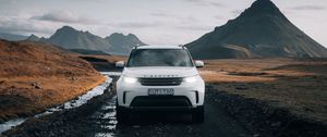 Preview wallpaper land rover discovery, land rover, car, suv, white, front view