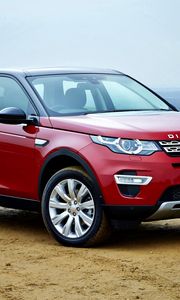 Preview wallpaper land rover, discovery, sport, red, side view