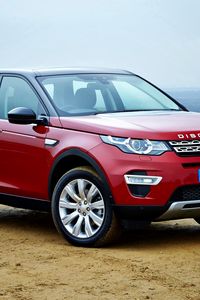 Preview wallpaper land rover, discovery, sport, red, side view