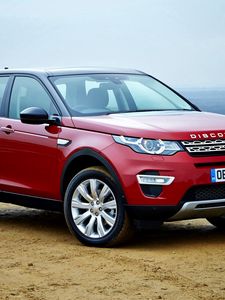 Preview wallpaper land rover, discovery, sport, red, side view