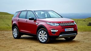 Preview wallpaper land rover, discovery, sport, red, side view