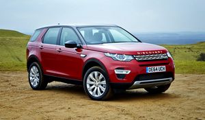 Preview wallpaper land rover, discovery, sport, red, side view