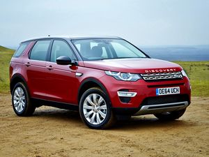 Preview wallpaper land rover, discovery, sport, red, side view