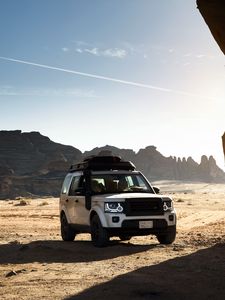 Preview wallpaper land rover hejaz railway, land rover, car, suv, white