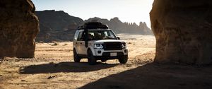 Preview wallpaper land rover hejaz railway, land rover, car, suv, white