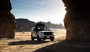 Preview wallpaper land rover hejaz railway, land rover, car, suv, white