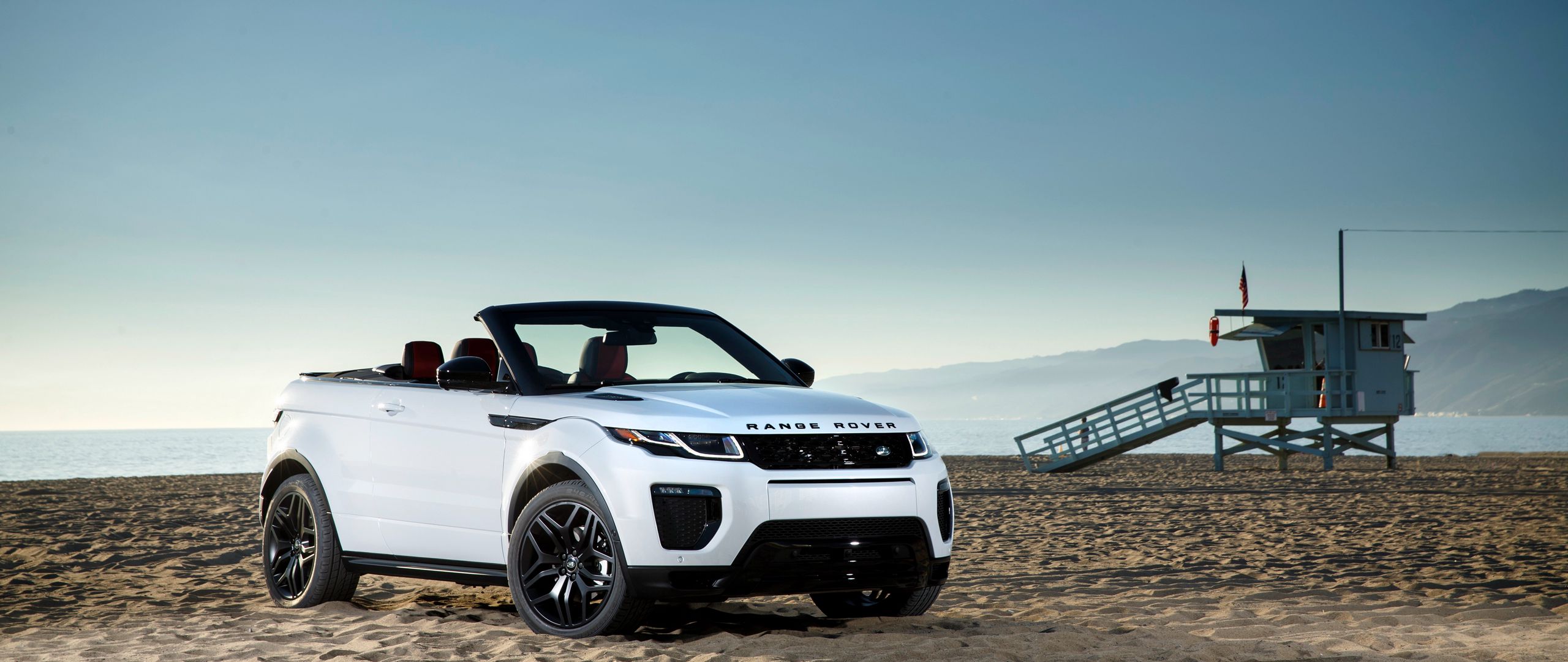 Download wallpaper 2560x1080 land rover, range rover, evoque, side view  dual wide 1080p hd background