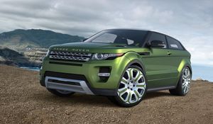 Preview wallpaper land rover, range rover, evoque, green, car, auto