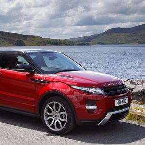 Preview wallpaper land rover, range rover, red, auto, suv, evoque