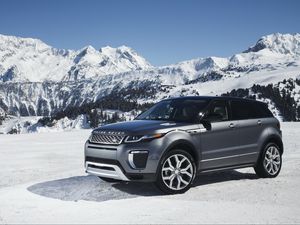 Preview wallpaper land rover, range rover, snow, side view