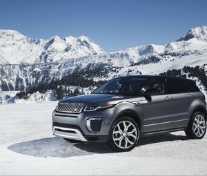 Preview wallpaper land rover, range rover, snow, side view