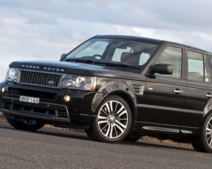Preview wallpaper land rover, range rover, sport, stormer, ranged rover sport, suv, front, black, sky