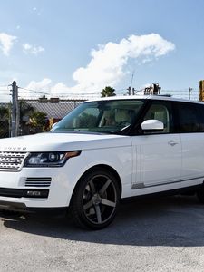 Preview wallpaper land rover, range rover, sport, white, jeep