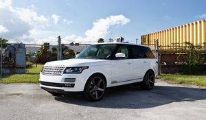 Preview wallpaper land rover, range rover, sport, white, jeep