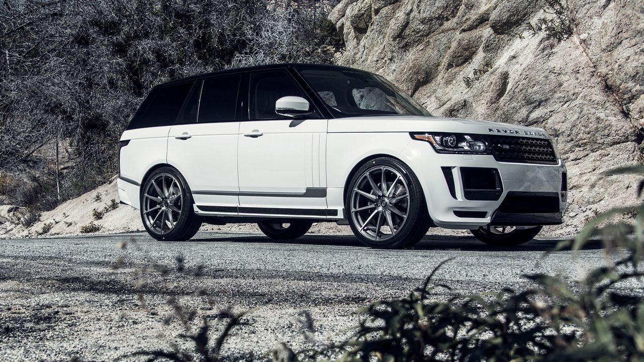 Wallpaper land rover, range rover, vogue, white, side view
