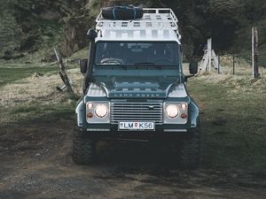 Preview wallpaper land rover, suv, mountains, car