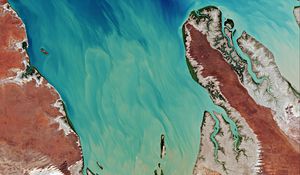 Preview wallpaper land, sea, mainland, relief, space, earth
