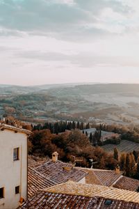 Preview wallpaper landscape, aerial view, architecture, commune, montone, italy