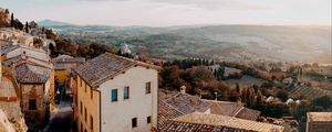 Preview wallpaper landscape, aerial view, architecture, commune, montone, italy