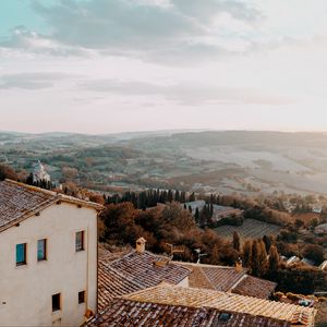 Preview wallpaper landscape, aerial view, architecture, commune, montone, italy