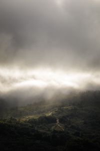 Preview wallpaper landscape, aerial view, fog, clouds