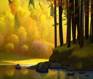 Preview wallpaper landscape, art, autumn, trees