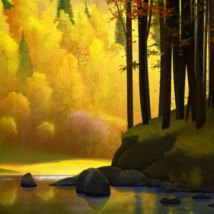 Preview wallpaper landscape, art, autumn, trees