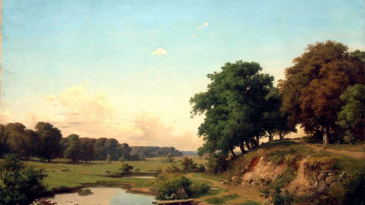 Wallpaper landscape, art, trees, summer, sky