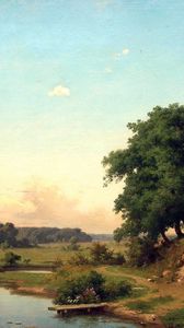 Preview wallpaper landscape, art, trees, summer, sky