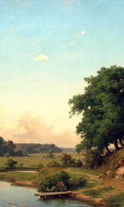 Preview wallpaper landscape, art, trees, summer, sky