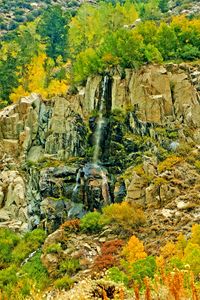 Preview wallpaper landscape, autumn, waterfall, trees, rocks