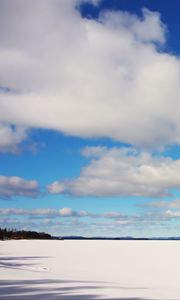 Preview wallpaper landscape, clouds, sky, snow, white