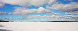 Preview wallpaper landscape, clouds, sky, snow, white