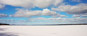 Preview wallpaper landscape, clouds, sky, snow, white