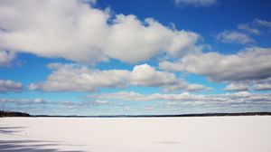 Preview wallpaper landscape, clouds, sky, snow, white