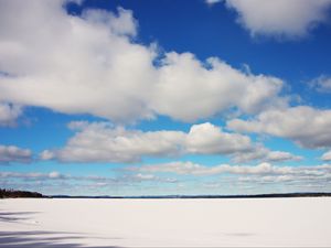 Preview wallpaper landscape, clouds, sky, snow, white