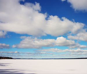 Preview wallpaper landscape, clouds, sky, snow, white
