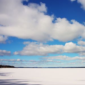 Preview wallpaper landscape, clouds, sky, snow, white