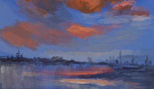 Preview wallpaper landscape, clouds, sky, reflection, art