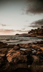 Preview wallpaper landscape, coast, beach, peaks