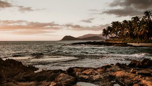 Preview wallpaper landscape, coast, beach, peaks