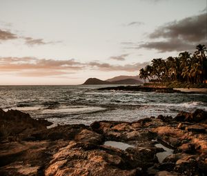 Preview wallpaper landscape, coast, beach, peaks