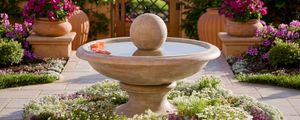 Preview wallpaper landscape, design, fountain, flowers