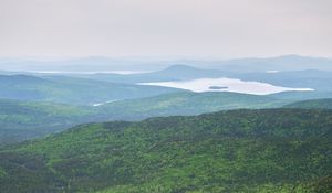 Preview wallpaper landscape, forest, trees, lake, stone, nature