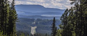 Preview wallpaper landscape, hills, forest, view, overview