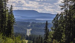 Preview wallpaper landscape, hills, forest, view, overview