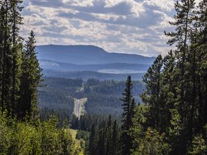 Preview wallpaper landscape, hills, forest, view, overview